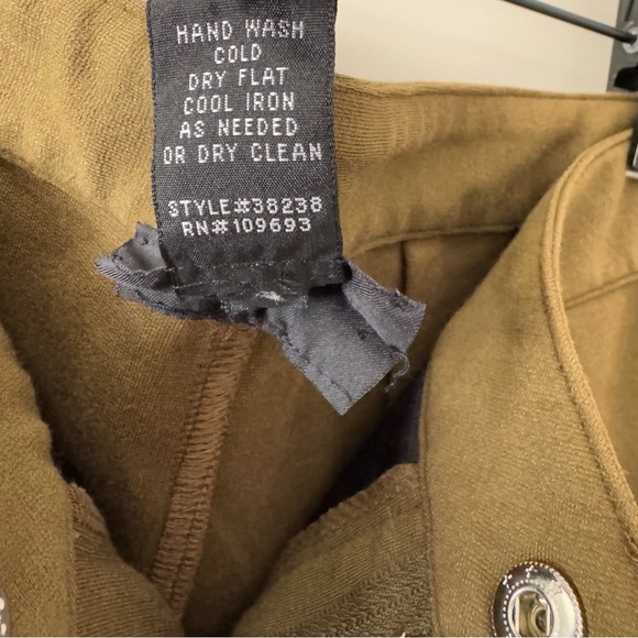 ATHLETA LEGGINGS WITH ZIP & SNAP CLOSURE AND ZIP POCKETS SIZE 2 OLIVE GREEN - Picture 7 of 7